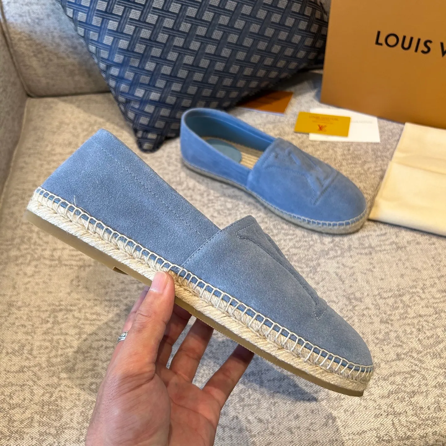 [L Family] Top P: 720💰-Size: 39-44 (customized at 38.45.46) L Family Freesstyle Men's Fisherman Shoes. 2026 Overseas🎆🎆[Spring and Summer New Style: Lv Fisherman Shoes] Material: calf suede, cowhide𥚃, rubber injection process, hemp rope with rubber outsole.